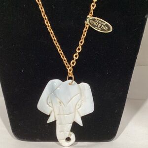 Mother of Pearl Elephant Pendant Necklace